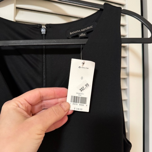 Banana Republic Sleeveless Ponte V-Neck Black Maxi Dress - Picture 2 of 5